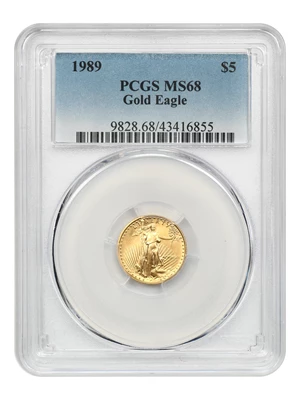 image for: 1989 Gold Eagle $5 PCGS MS68