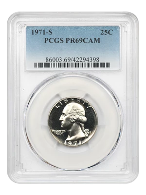 image for: 1971-S 25c PCGS Proof 69 CAM