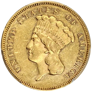 image for: 1867 $3 PCGS AU55