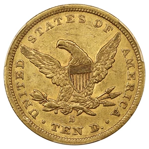image for: 1863-S $10 PCGS/CAC AU53
