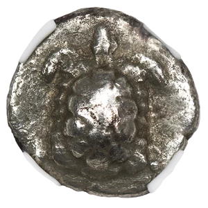 image for: Ancient Greek: 457-350 BC Isle of Aegina AR Obol NGC Ch. VF30 *Star*