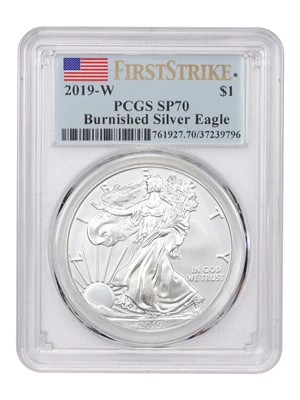 image for: 2019-W Silver Eagle $1 PCGS SP70 (Burnished First Strike)