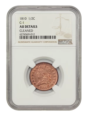 image for: 1810 1/2c NGC AU Details (Cleaned C-1)