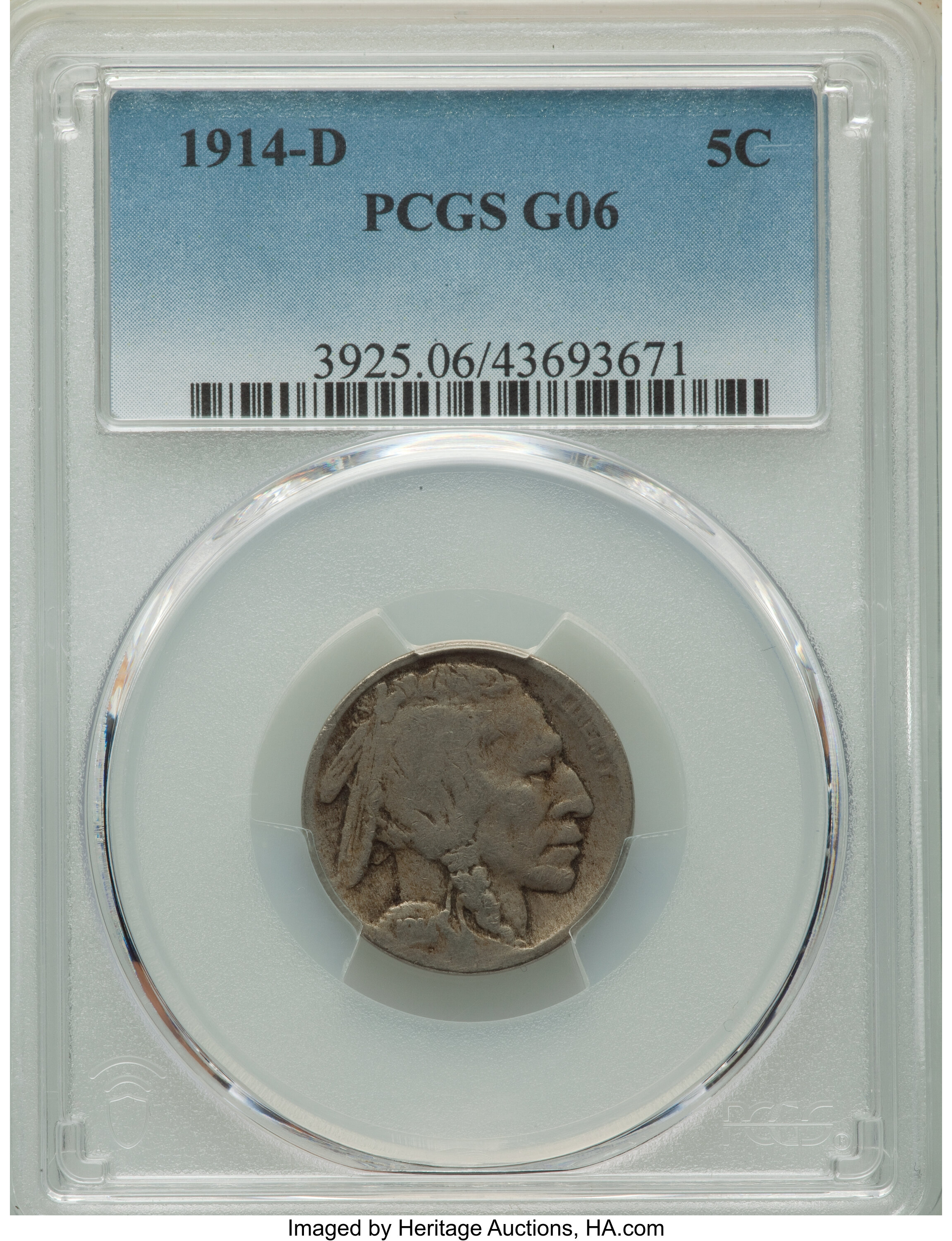 1914-D 5C Good 6 PCGS. PCGS Population: (62/2562). NGC Census: (33/1497). CDN: $75 Whsle. Bid for NGC/PCGS Good 6 . Mintage...