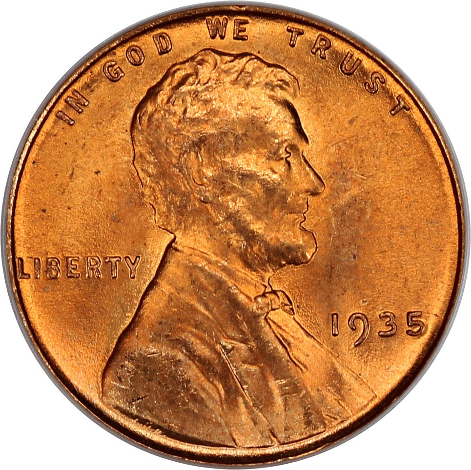 1935 1c PCGS MS65 RD