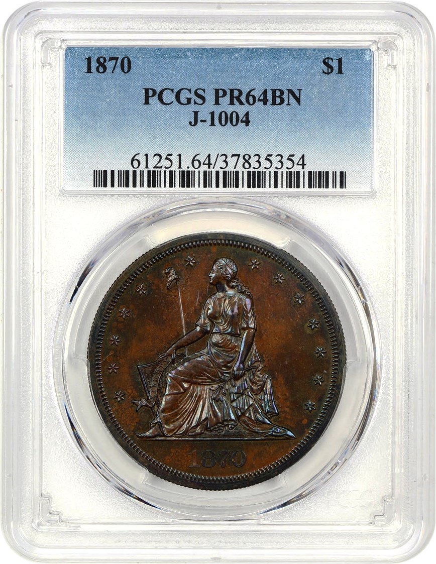 image for: Pattern: 1870 P$1 PCGS Proof 64 BN (J-1004)