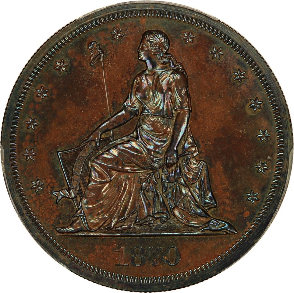image for: Pattern: 1870 P$1 PCGS Proof 64 BN (J-1004)