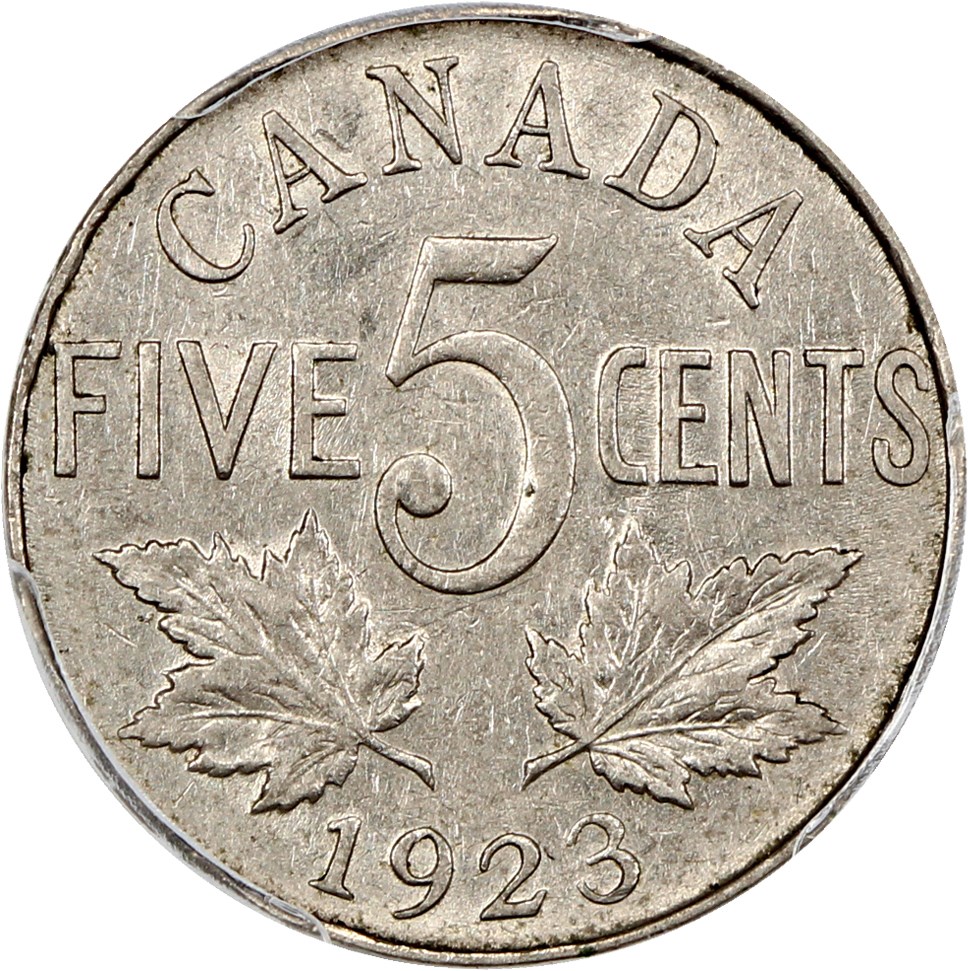 image for: Canda: 1923 5C PCGS AU50 (KM-29)