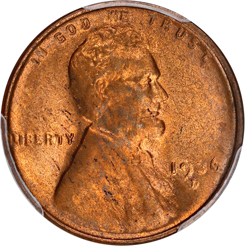 1936-D 1c PCGS MS65 RD