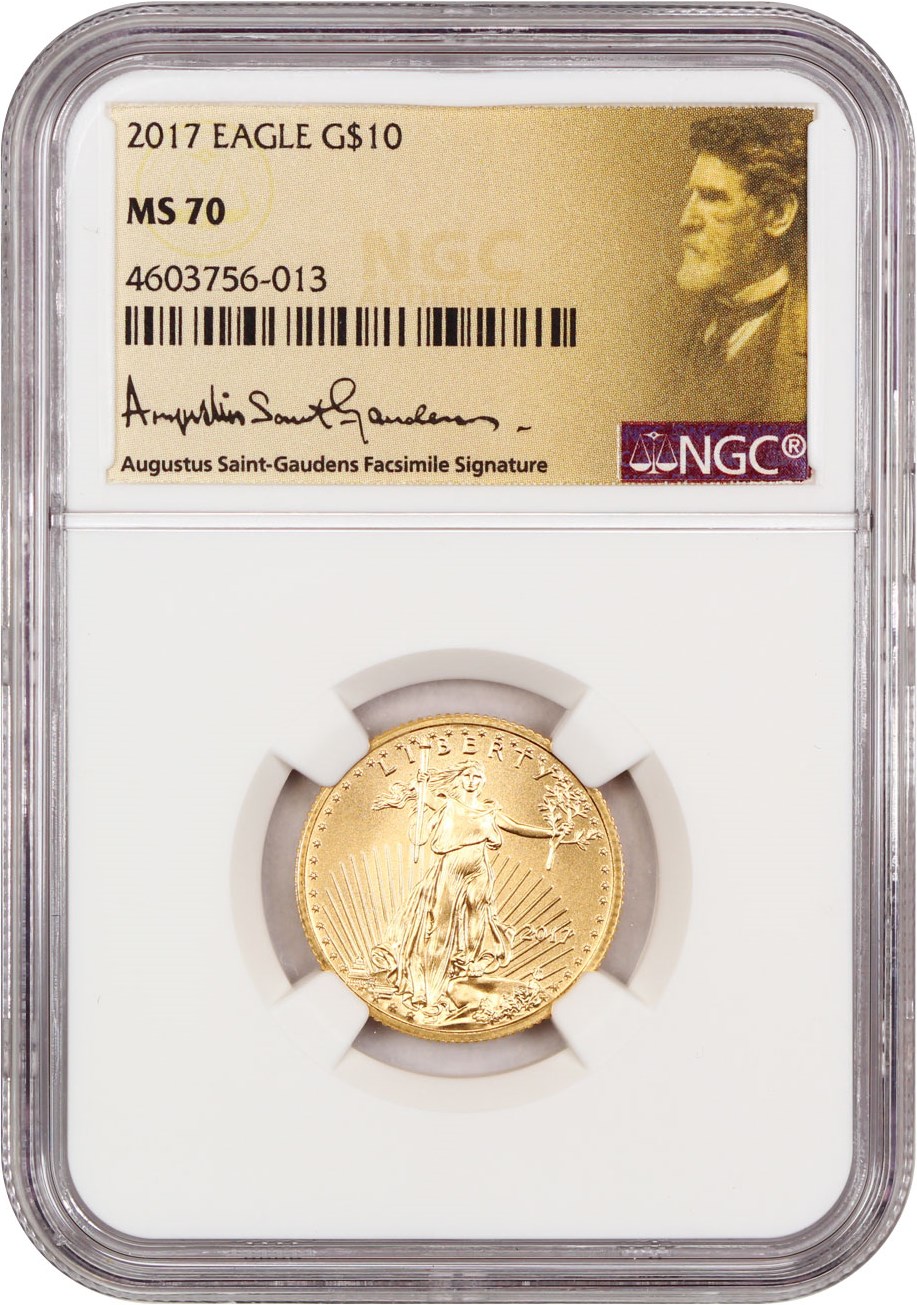 image for: 2017 Gold Eagle $10 NGC MS70