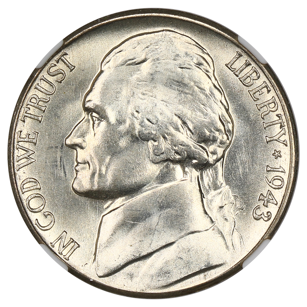 1943-S 5c NGC MS65