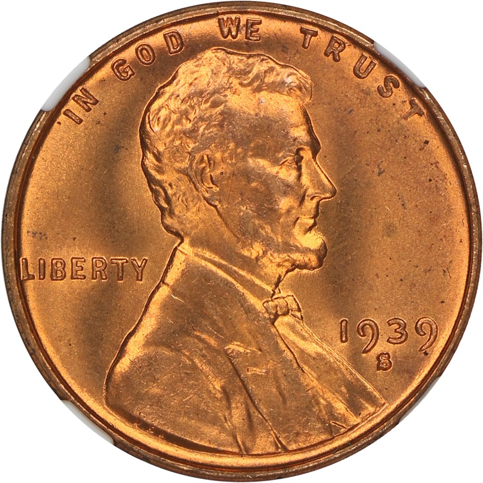1939-S 1c NGC MS65 RD
