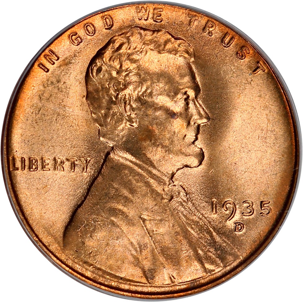 1935-D 1c PCGS MS65 RD