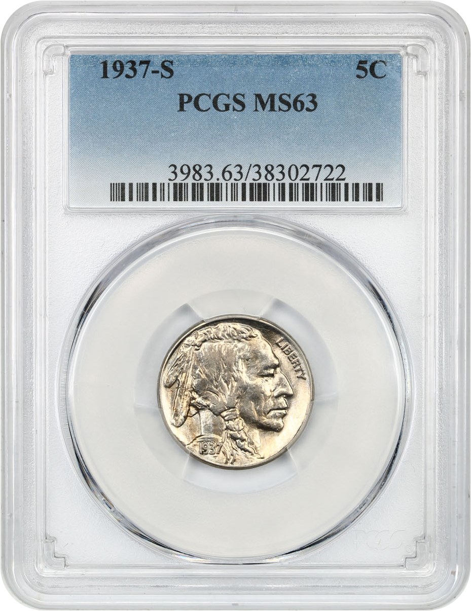 1937-S 5c MS63 CAC thumbnail 5