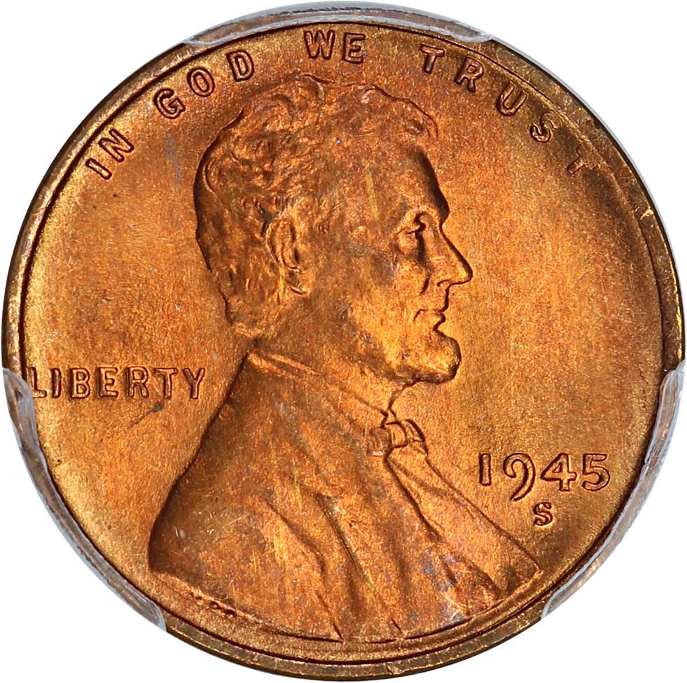 1945-S 1c PCGS MS66 RD