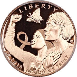 image for: 2018-W Breast Cancer $5 PCGS Proof 69 DCAM (First Strike)