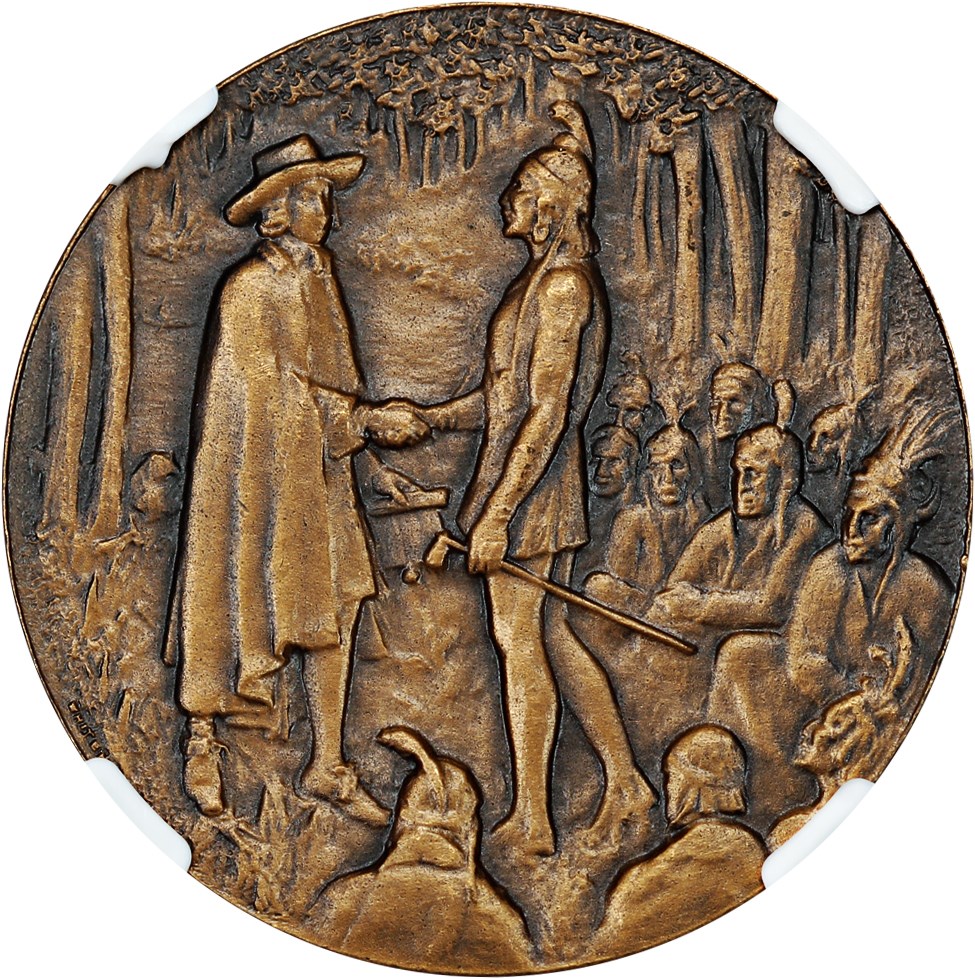 image for: 1932 William Penn  Bronze SC$1 NGC MS66 (HK-462)