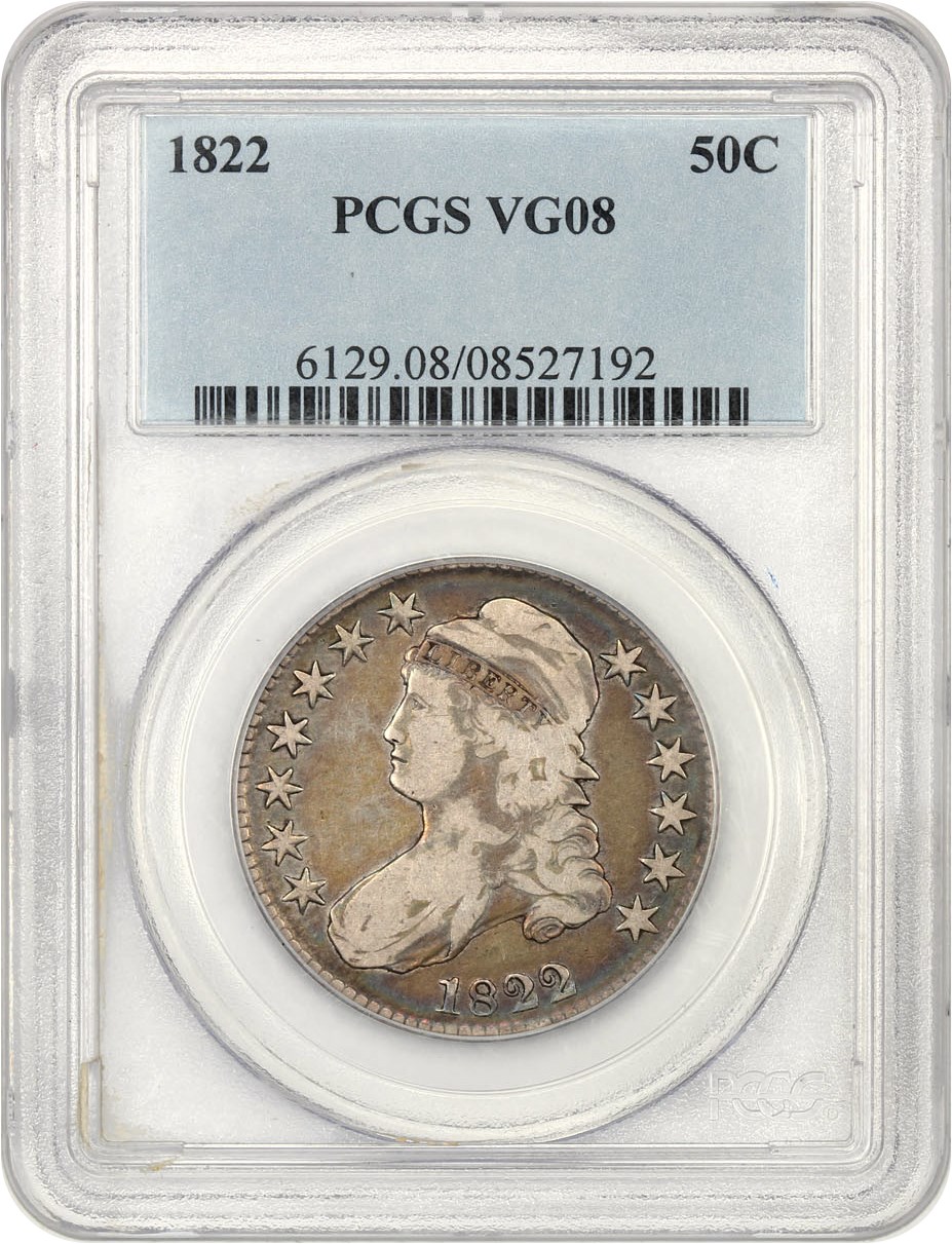 1822 50c VG8 CAC thumbnail 3