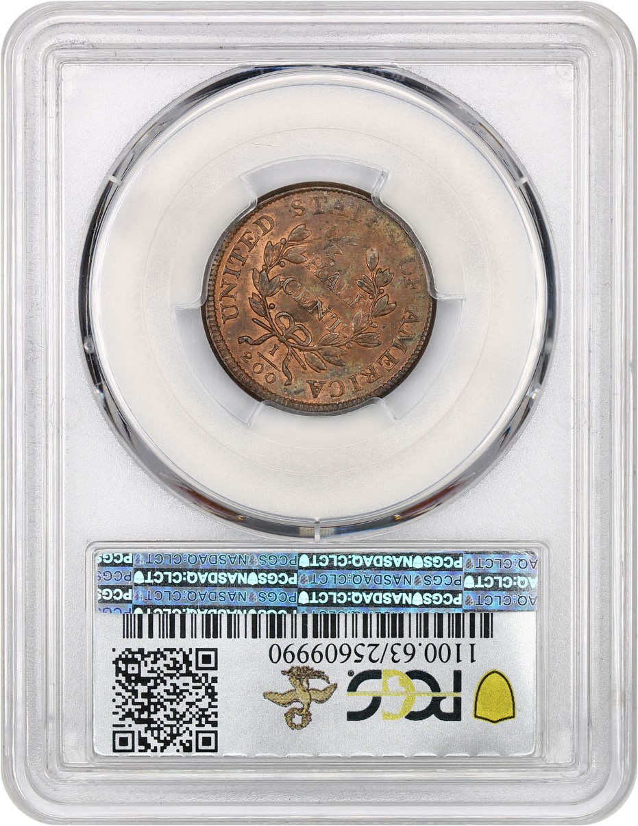 1806 1/2c Large 6, Stems MS RB MS63 RB thumbnail 16