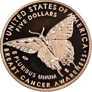 image for: 2018-W Breast Cancer $5 PCGS Proof 69 DCAM