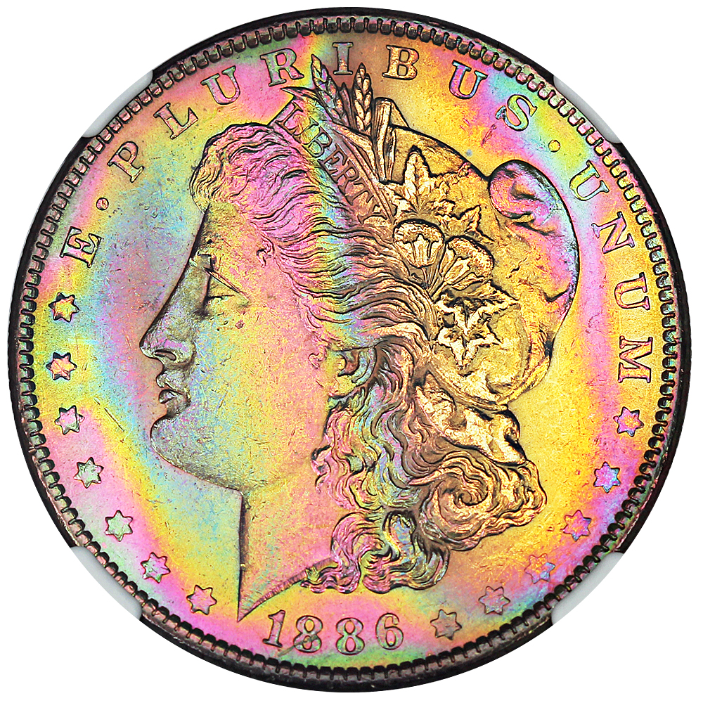 1886 $1 NGC UNC Details (Artificial Toning)