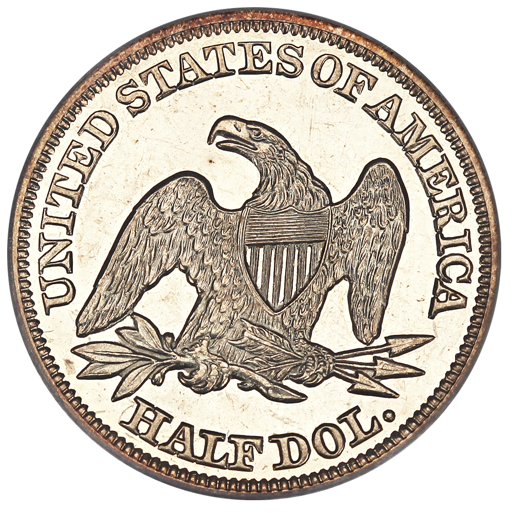 image for: 1858 50c PCGS/CAC Proof 63+ CAM ex: Perfection Collection