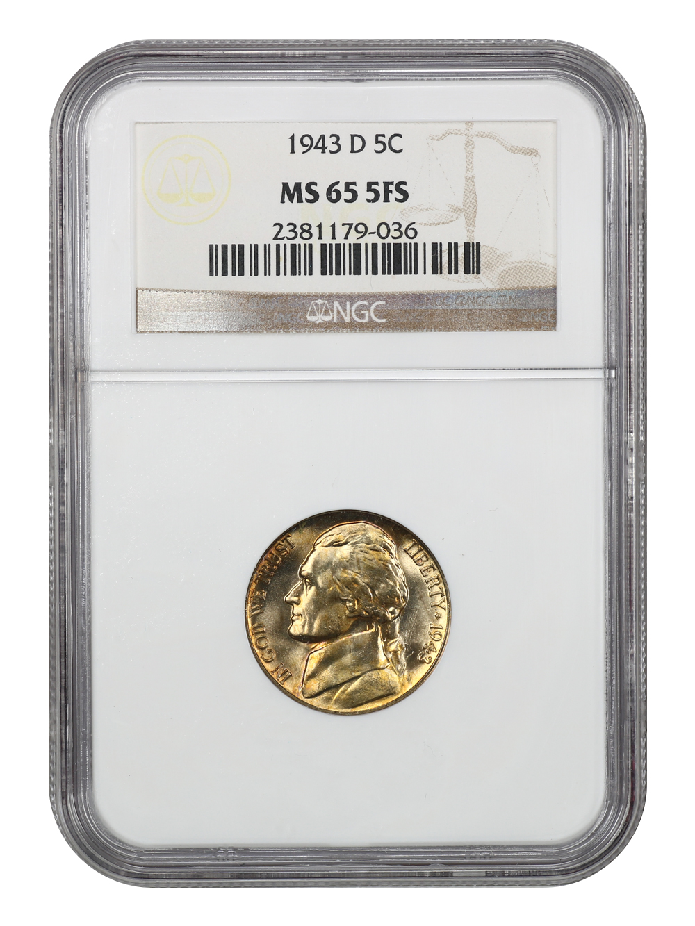 1943-D 5c Silver MS FS MS62 FS thumbnail 20