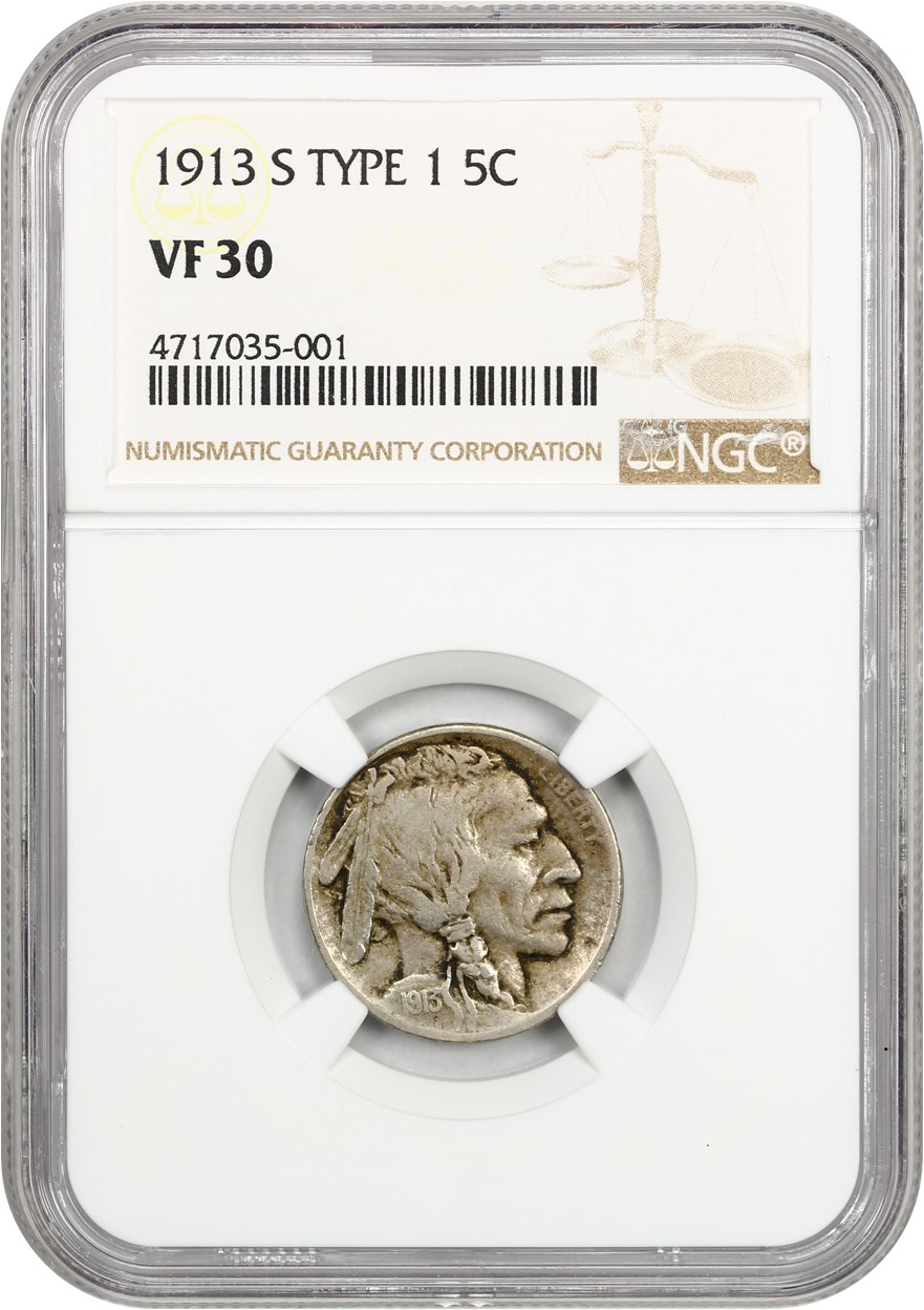 1913-S 5c Buffalo, Type 1 AG2 CAC thumbnail 14