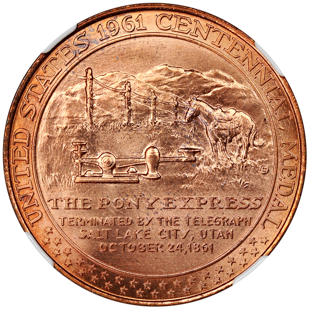 1961 SC$1 Pony Express, Bronze, HK-589 MS RD
