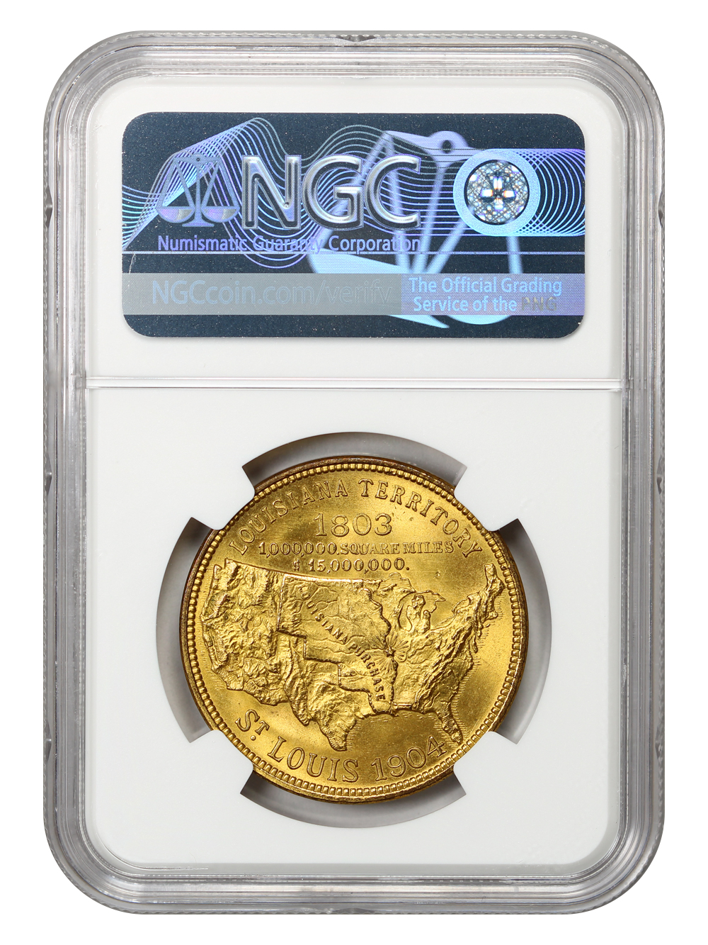 image for: 1904 LA Purchase Expo  Official  Gilt SC$1 NGC MS65 (HK-304)