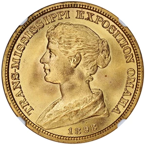 image for: 1898 Trans Miss Expo Official Brass SC$1 NGC MS65 (HK-283)