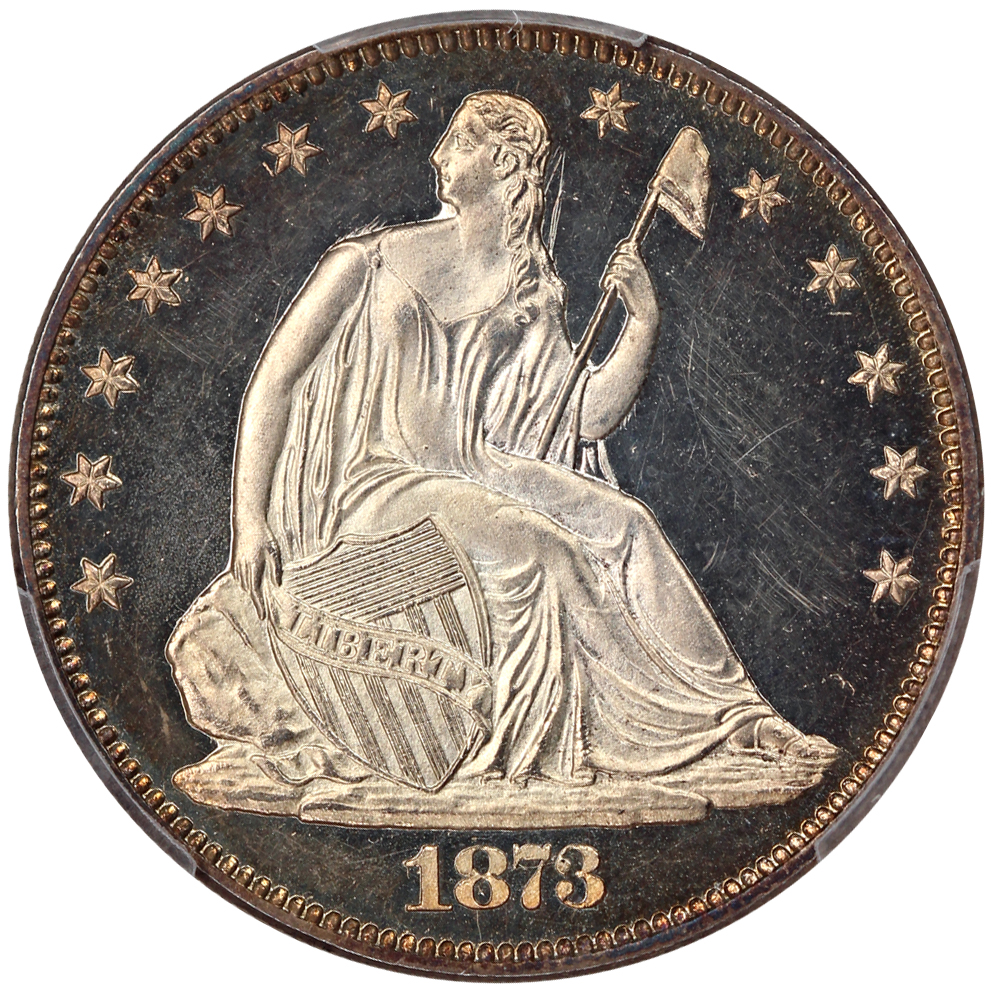 image for: 1873 50c PCGS/CAC Proof 64 DCAM (No Arrows  Closed 3)