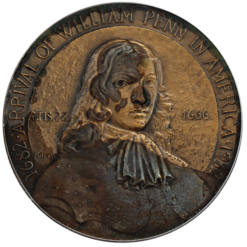 image for: 1932 William Penn  Bronze Medal PCGS MS62 (HK-462)