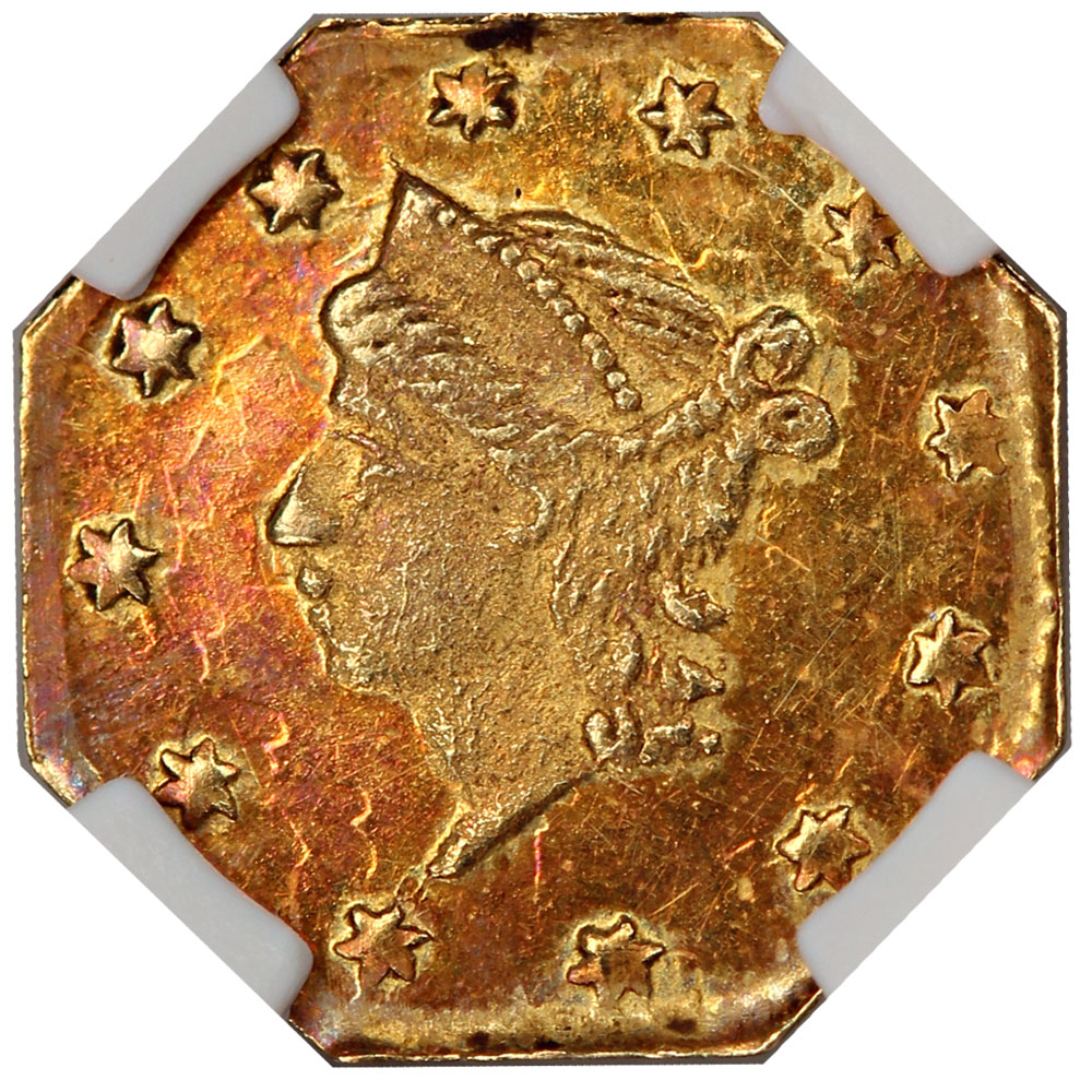 image for: 1856 Cal. Gold Octag 25c NGC MS64 (BG-111)