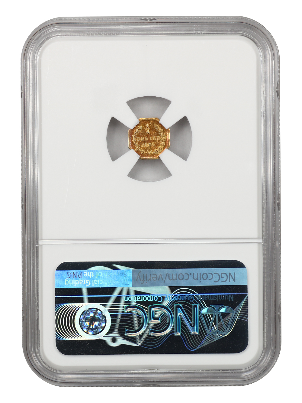 image for: 1856 Cal. Gold Octag 25c NGC MS64 (BG-111)