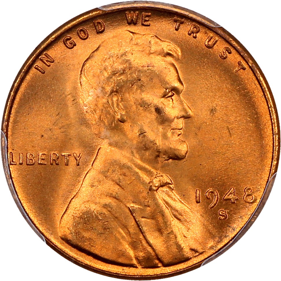 1948-S 1c PCGS MS65 RD