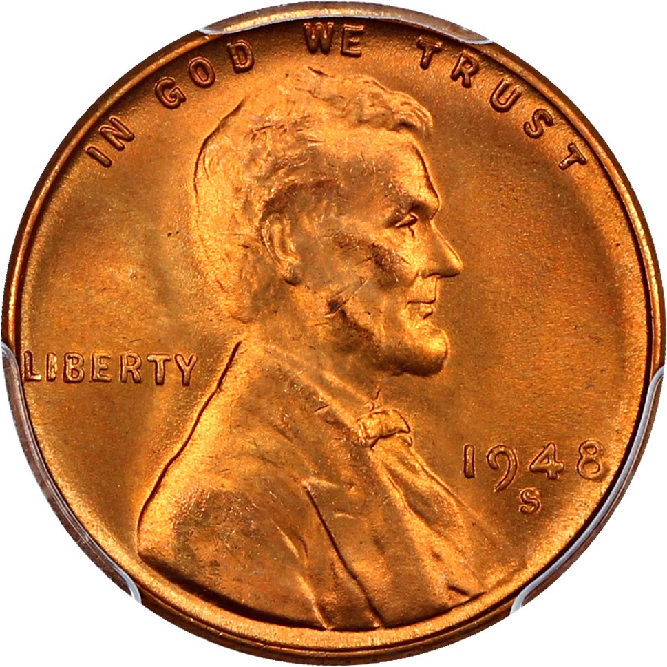 1948-S 1c PCGS MS65 RD