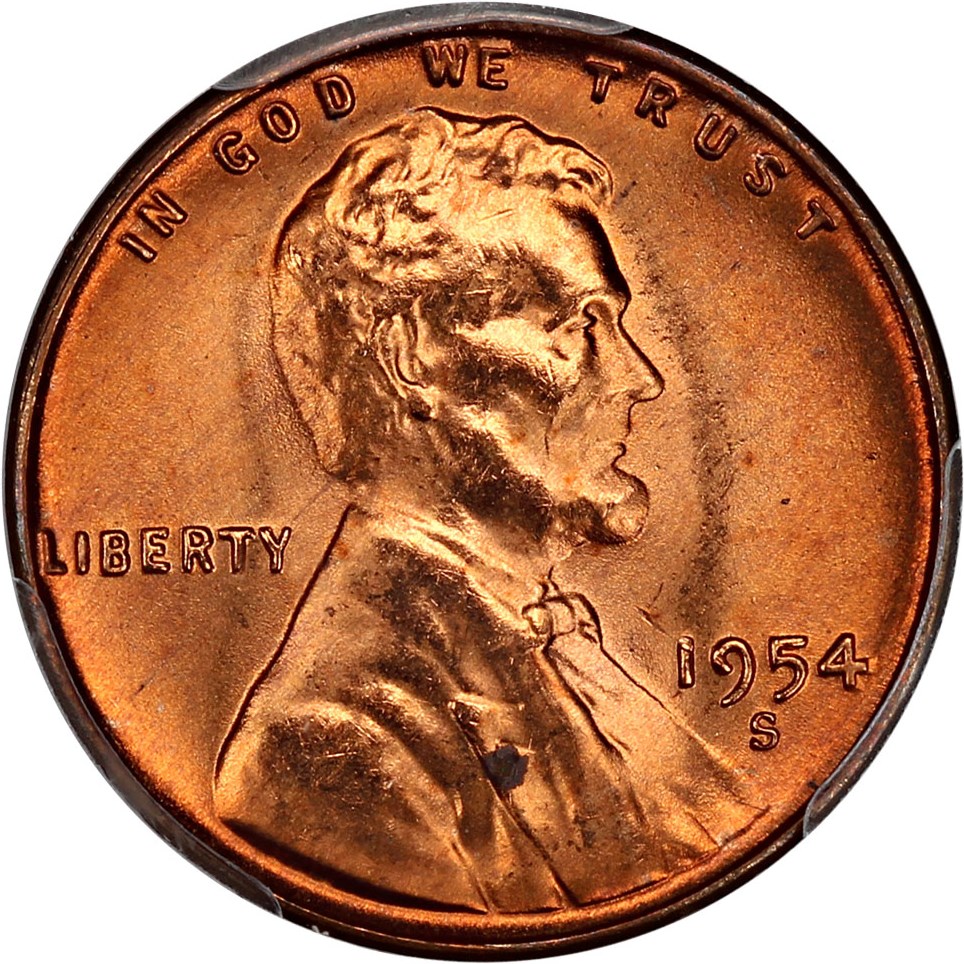 1954-S 1c PCGS MS65 RD