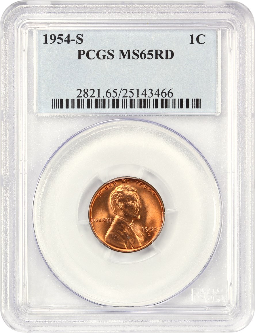 1954-S 1c MS RD MS65 RD CAC thumbnail 15