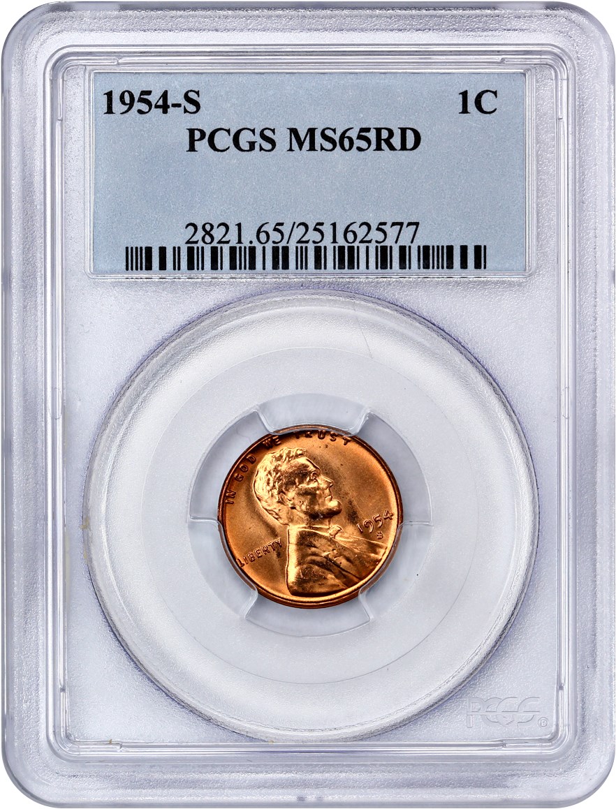 1954-S 1c MS RD MS65 RD CAC thumbnail 11