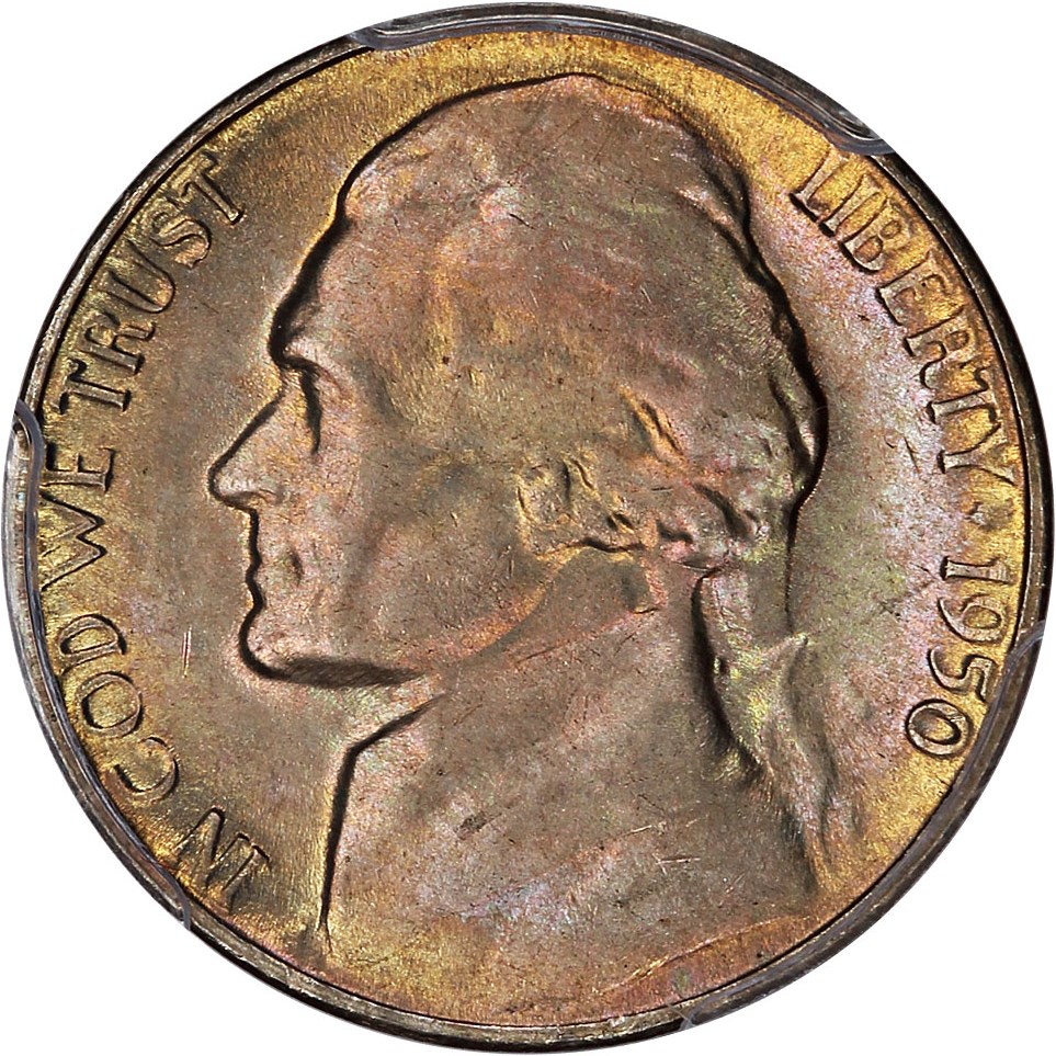 1950-D 5c PCGS MS65