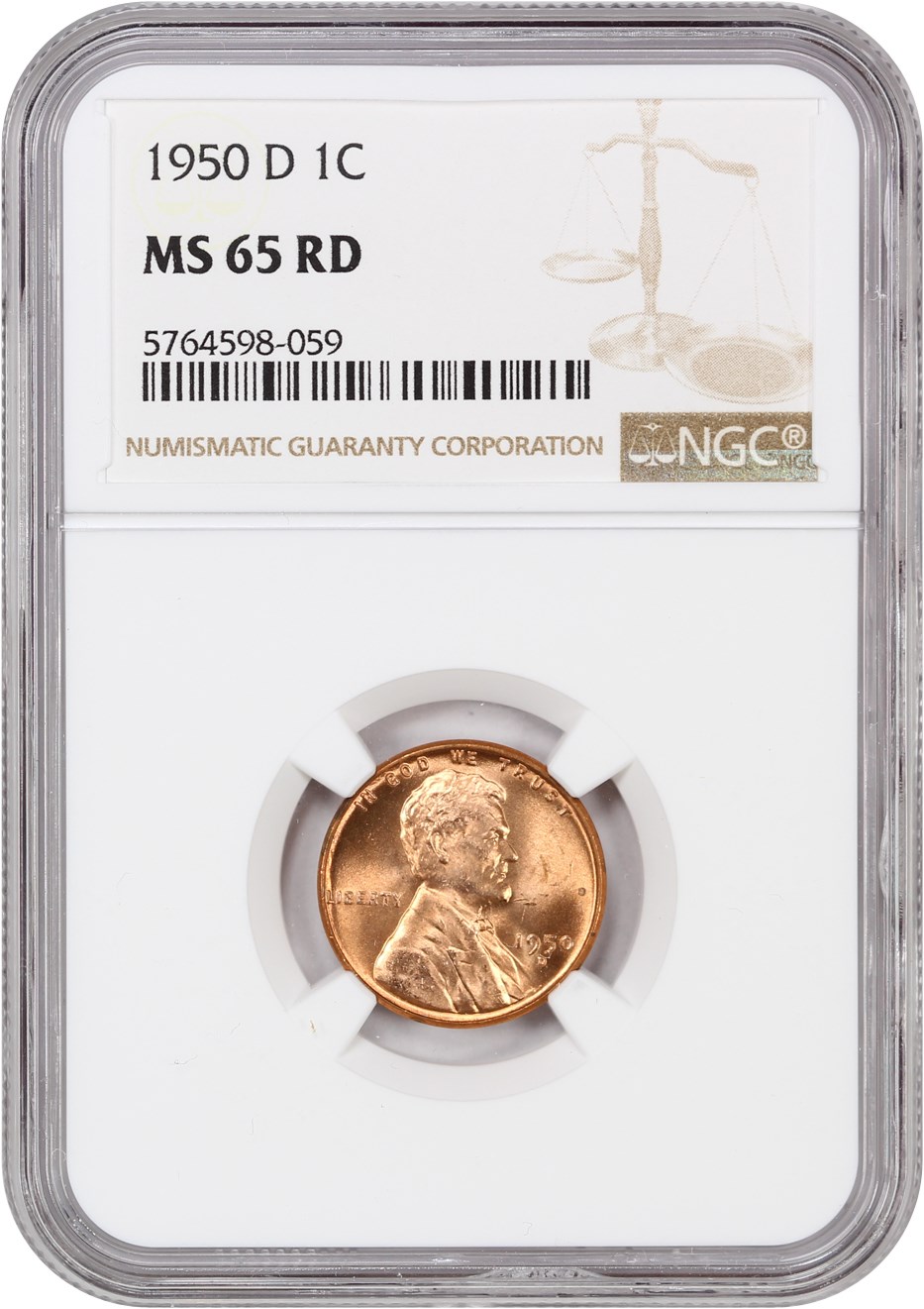 1950-D 1c MS RD MS65 RD CAC thumbnail 7