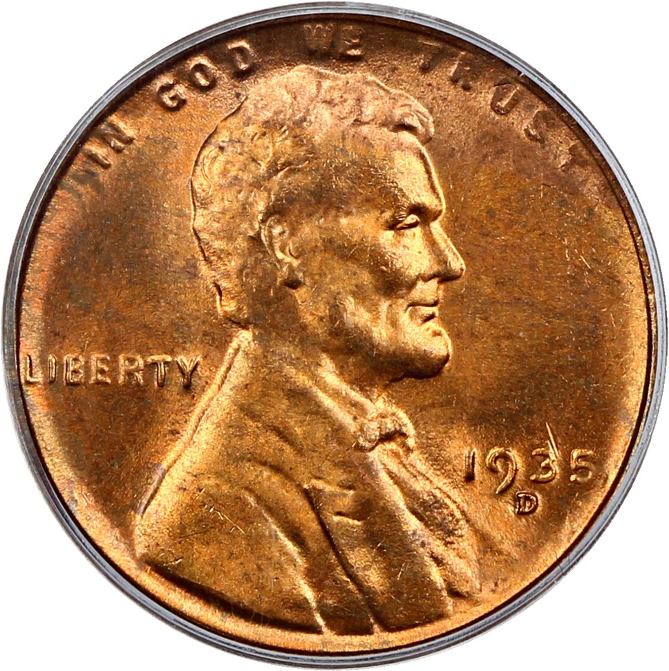 1935-D 1c PCGS MS64 RD