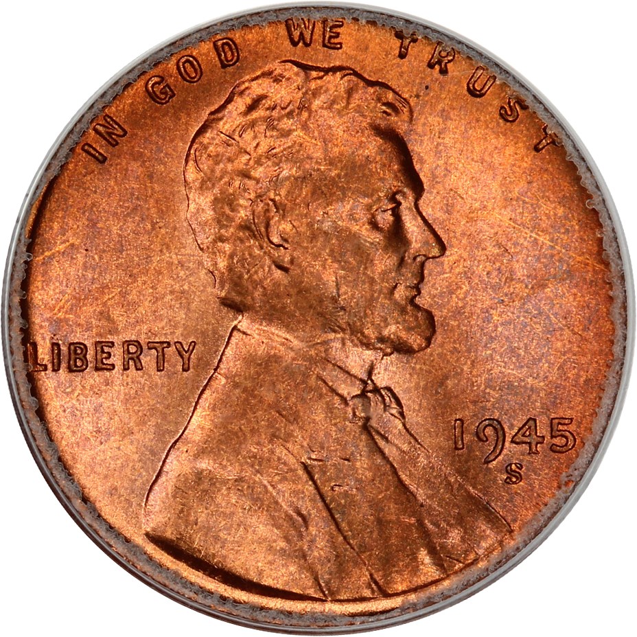 1945-S 1c PCGS MS66 RD