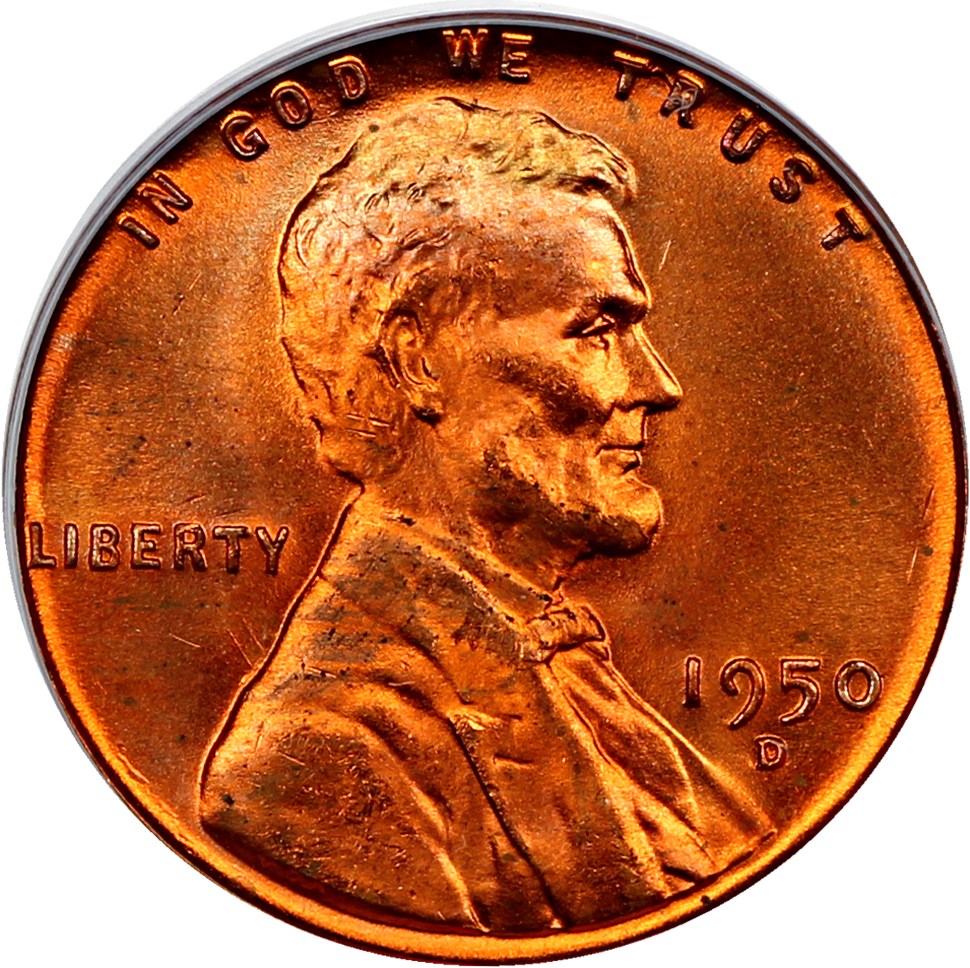 1950-D 1c PCGS MS66 RD