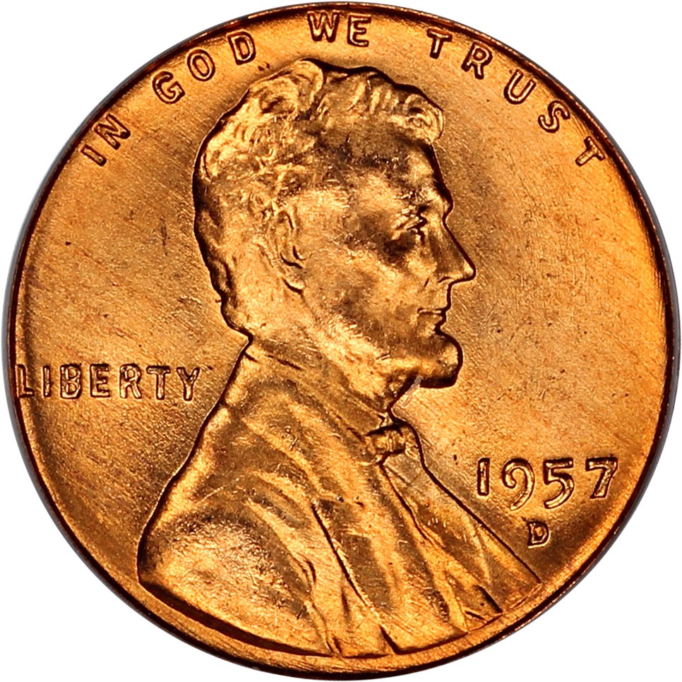 1957-D 1c PCGS MS66 RD