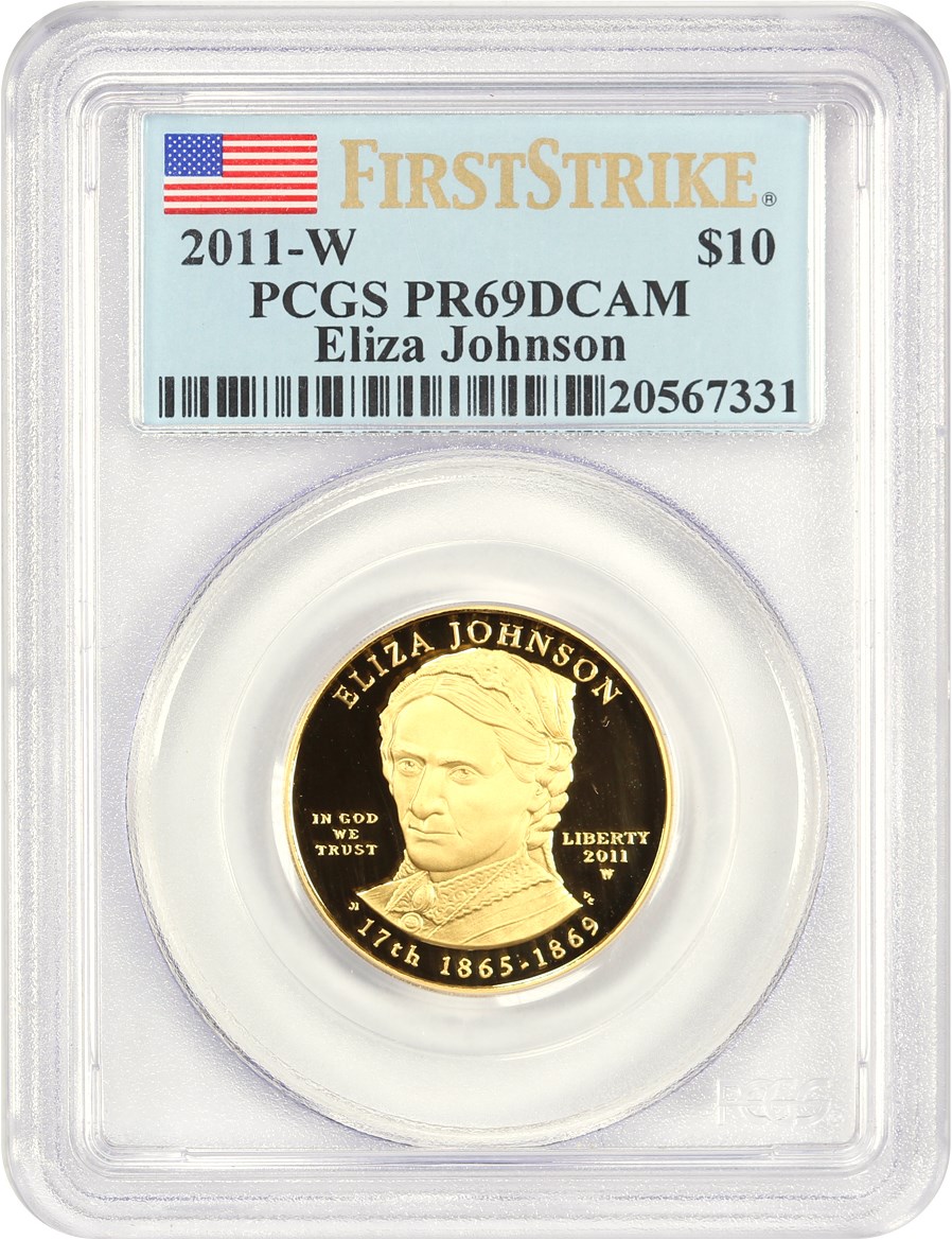 image for: 2011-W Eliza Johnson $10 PCGS Proof 69 DCAM (First Strike)