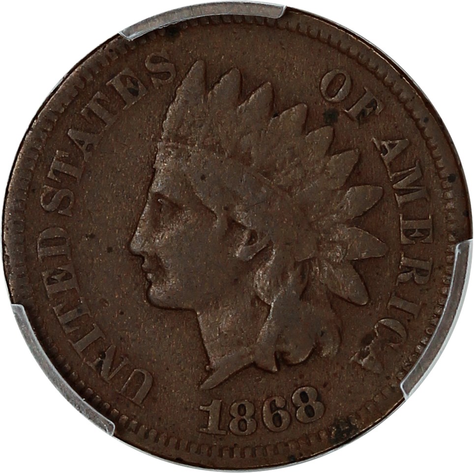 1868 1c PCGS VG-10