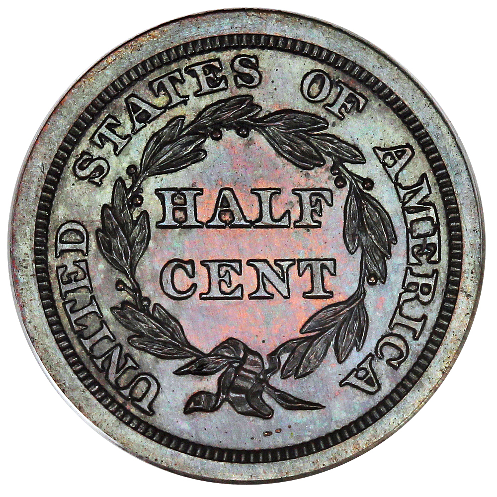 image for: 1843 1/2c PCGS Proof 63 BN (Original  OGH)