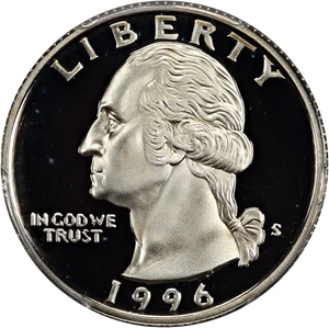 image for: 1996-S 25c PCGS Proof 70 DCAM (Silver)